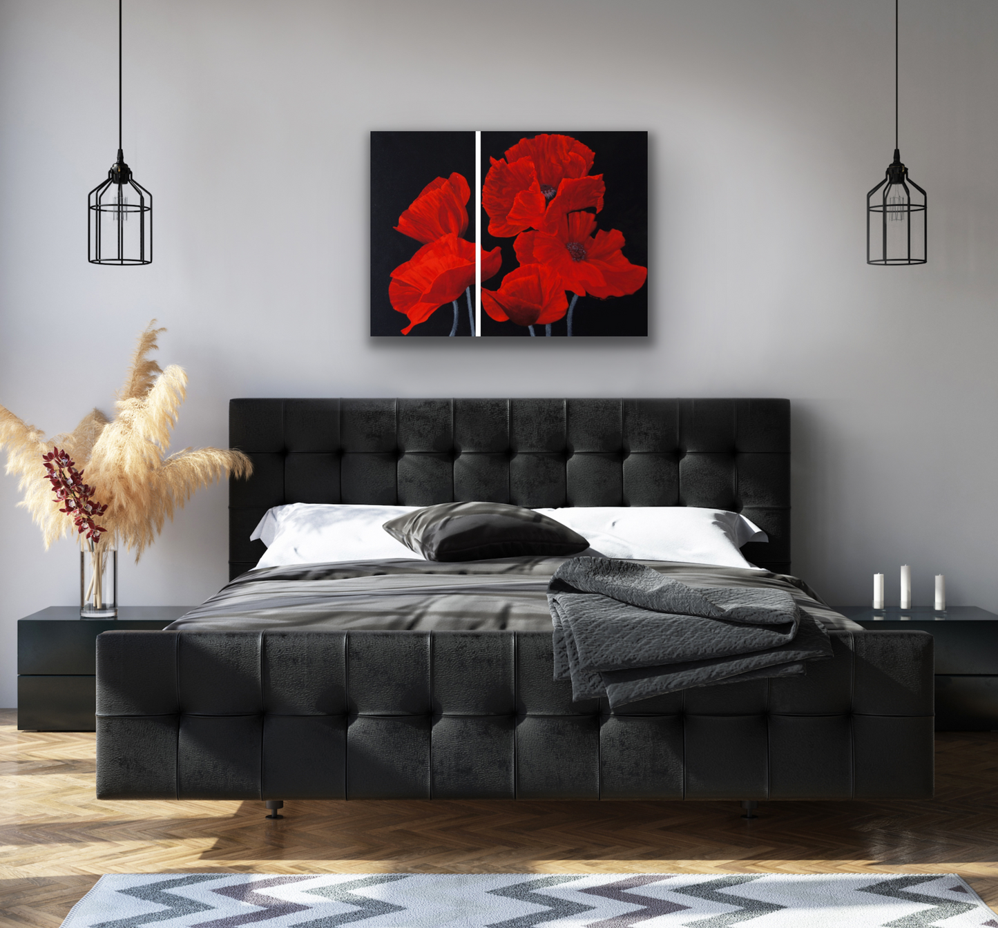 red flower original painting