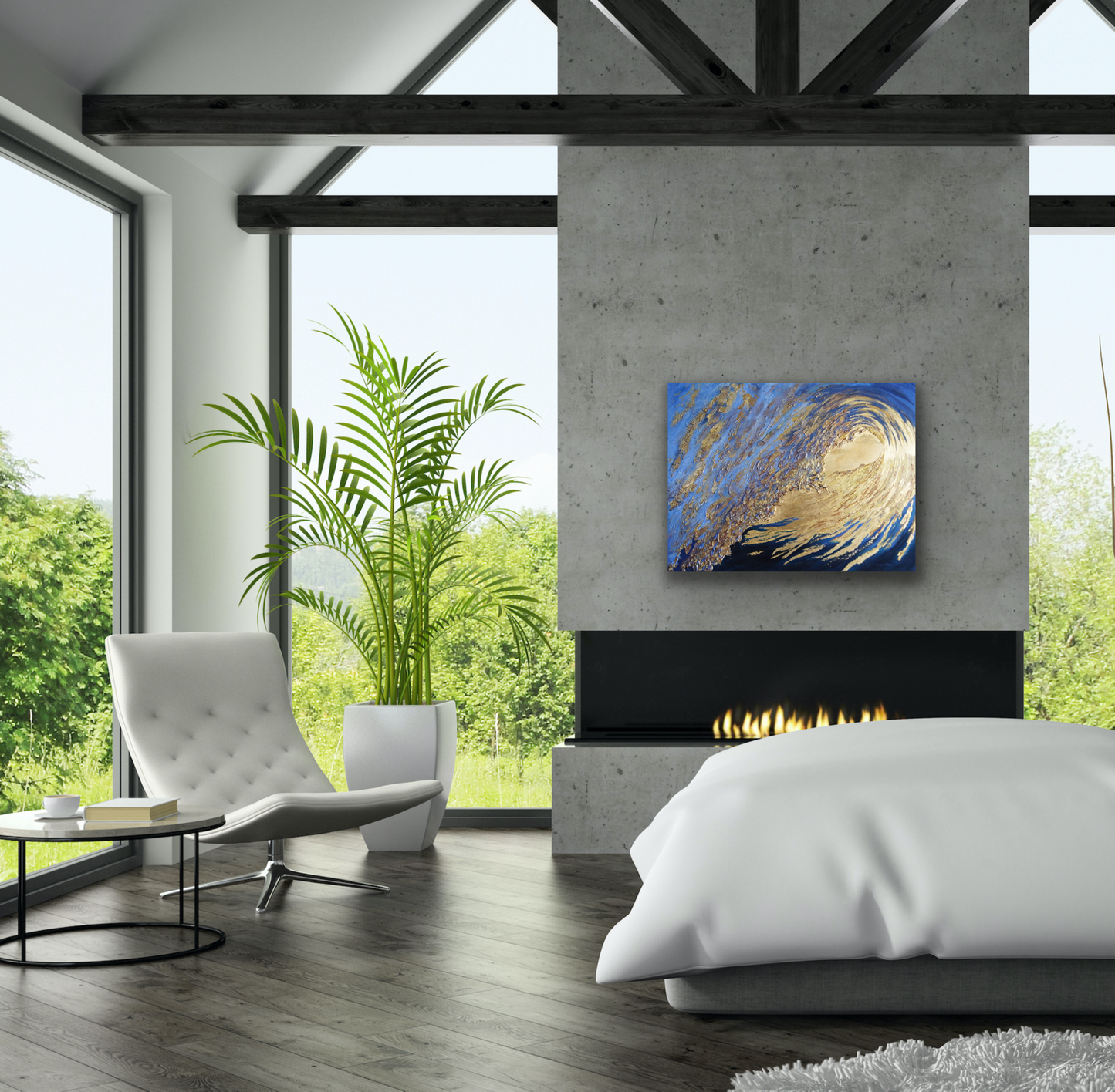 bedroom, living room
