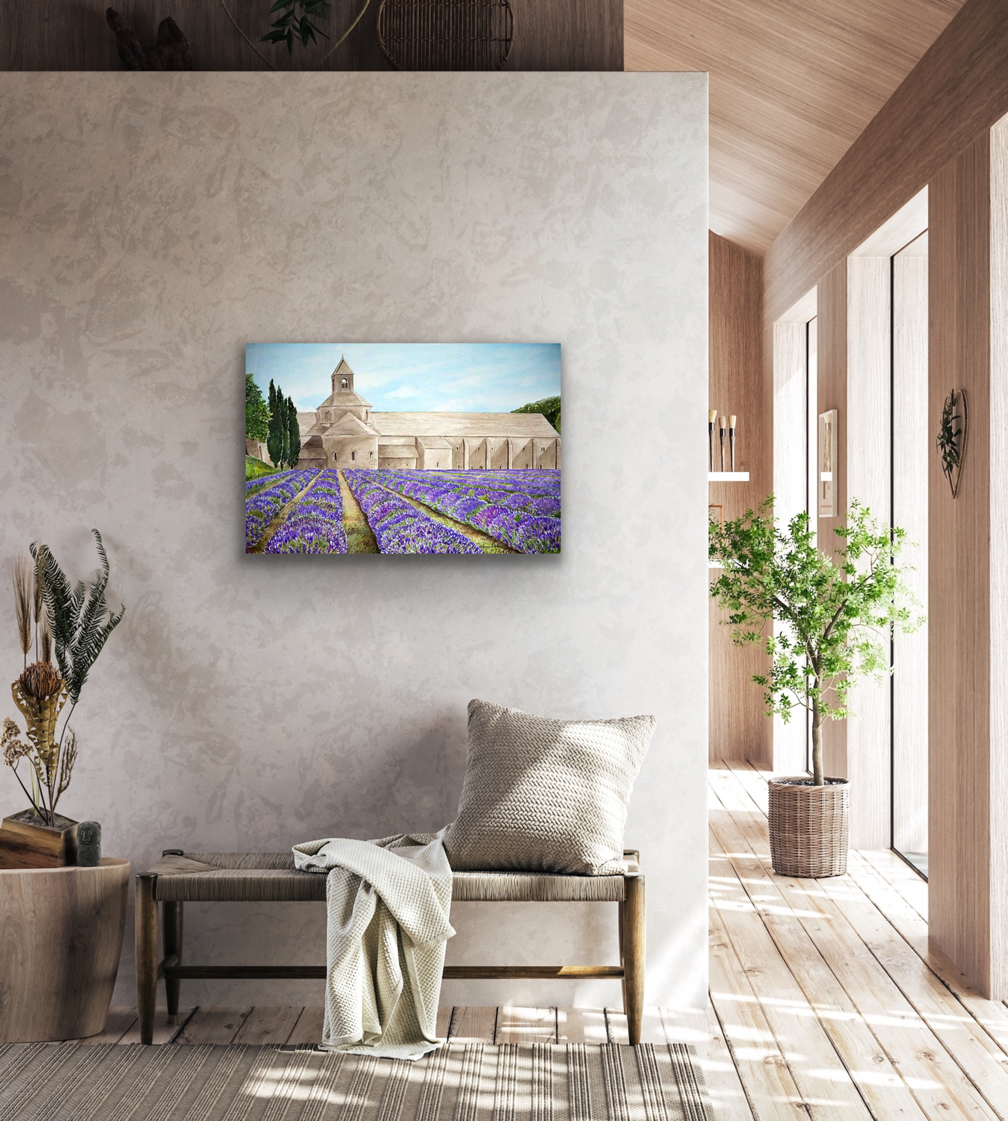 The Lavender field of Senanque is a print from a watercolor.