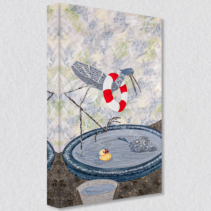 "Lessons" comes as a gallery wrapped canvas print with a rich 1.5 inch thick wood frame. We use a moisture resistant poly-cotton canvas that will not sag and high quality inks that will last over 100 years.
