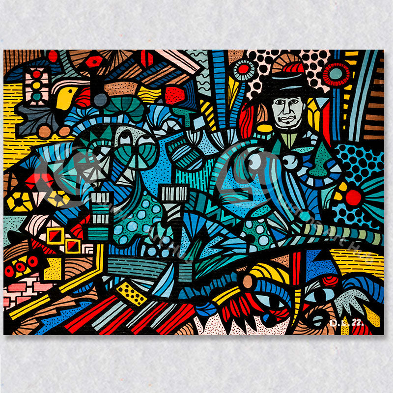 "Mrs. Black Hat" wall art