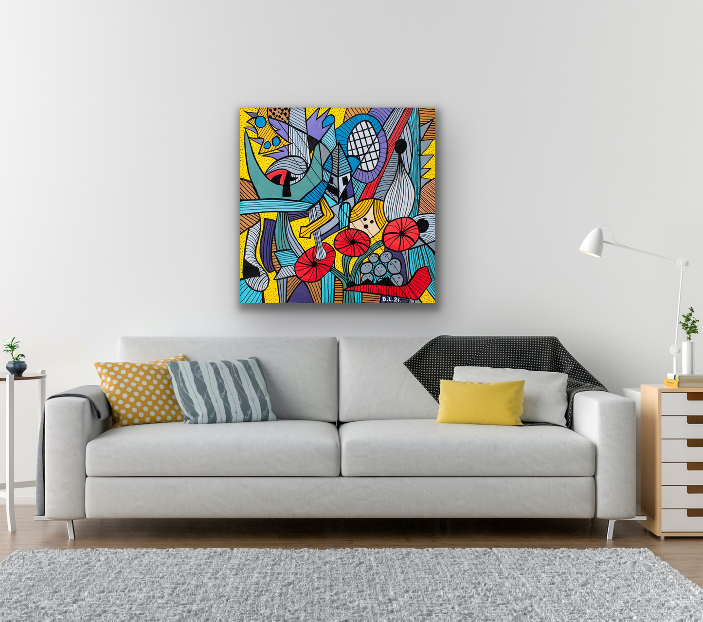 "Rosie's Octets" wall art would make a statement in your living room. What do you see knew each time you view the piece?