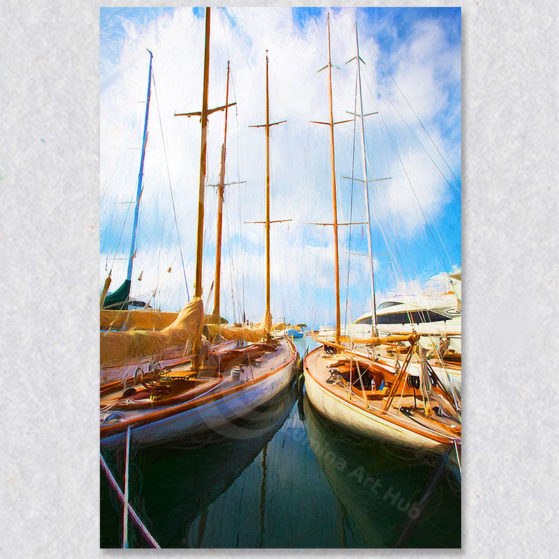"Habour Harmony" photpgraph depicts sailboats in the St Tropez harbour. Photo taken by Gaby Saliba.