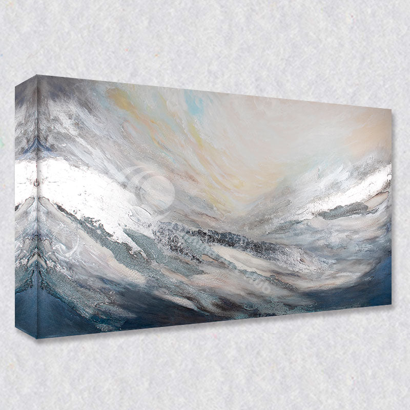 "Man of Steel" wave artwork comes as a gallery wrapped canvas print with a rich 1.5 inch thick wood frame. We use a moisture resistant poly-cotton canvas that will not sag and high quality inks that will last over 100 years.
