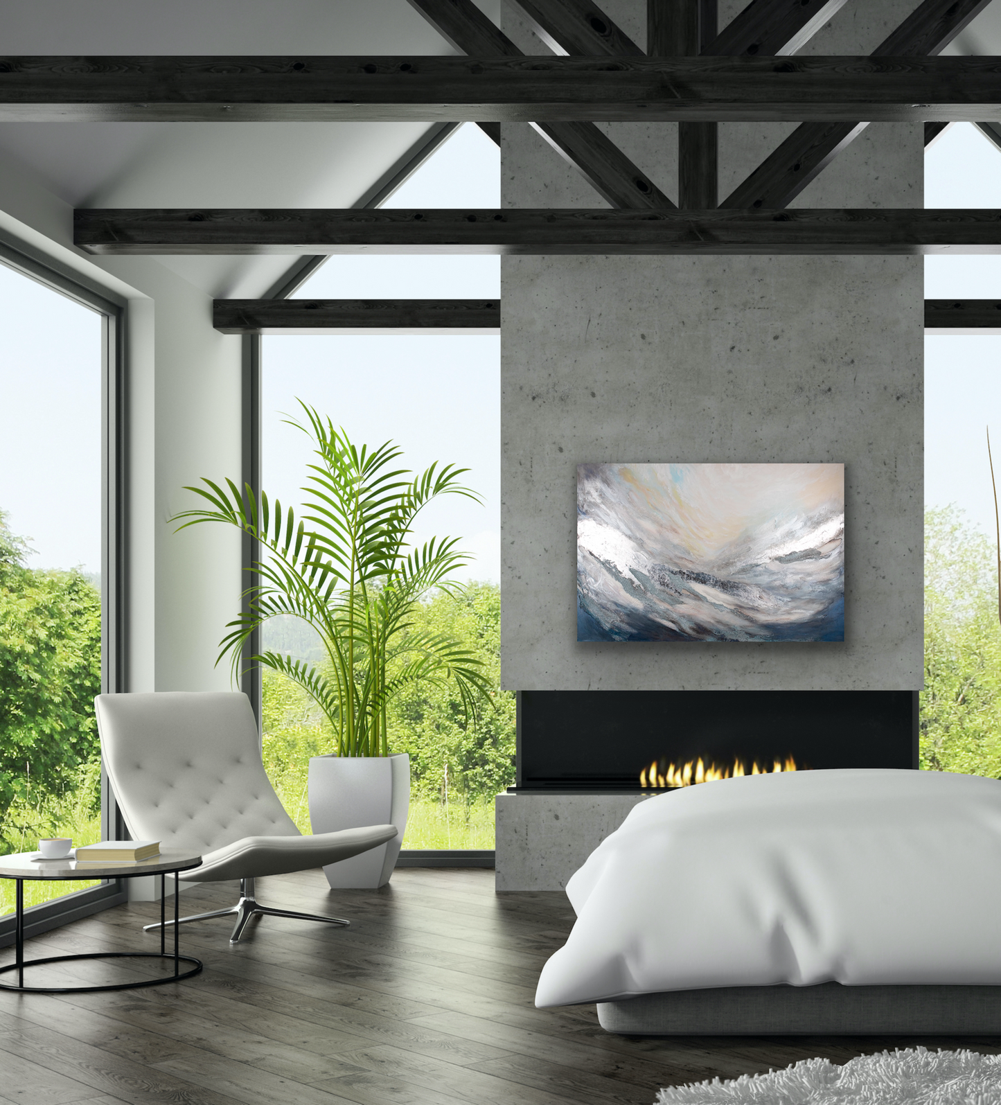 "Man of Steel" abstract wall art by Tiffany Reid. This stunning work of art will look great in your home or the office.