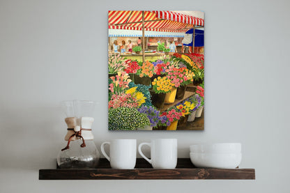 Flowewr market watercolour print will make a great piece of wall art for your home.