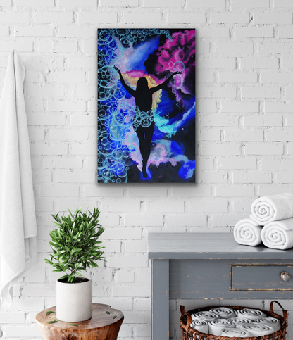 "Galactic Walk" work of art will look great in your bathroom or bedroom.