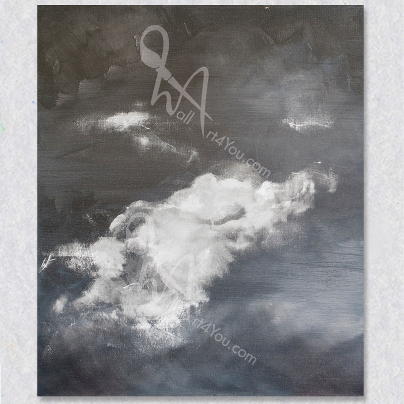 "Mono Cloud III" original painting is part of a four part series of black & white abstract clouds by Colette Tan.