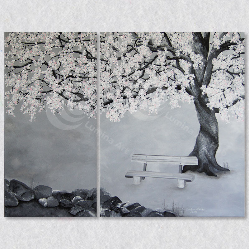 "Enchanting" diptych painting