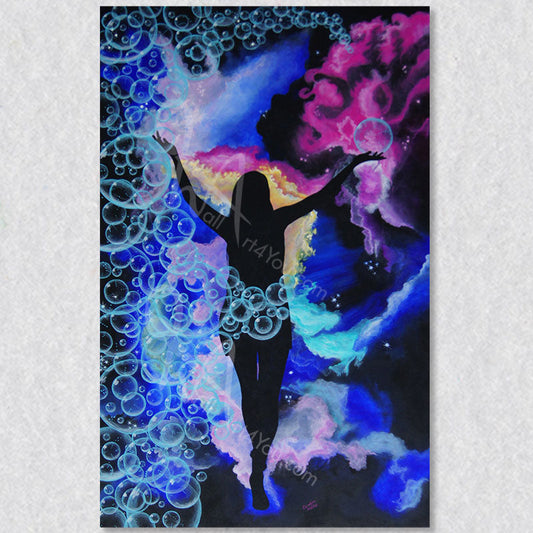 "Galactic Walk" wall art canvas print was created by Carolynn Ashley.