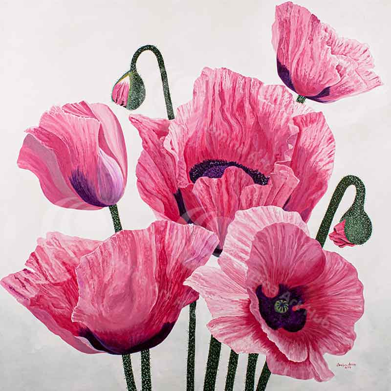 Carolynn's Adoration wall art is bright burst of pink to make a statement in your home.