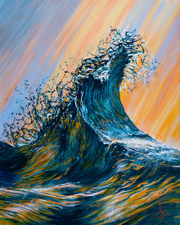 Painting of a dynamic wave