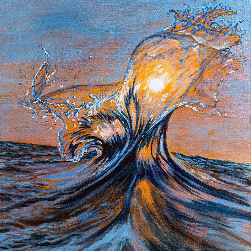 abstract painting wit a wave