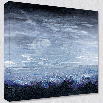 "Silver Lining" comes as a gallery wrapped canvas print with a rich 1.5 inch thick wood frame. We use a moisture resistant poly-cotton canvas that will not sag and high quality inks that will last over 100 years.