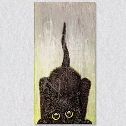 "Pounce" wall art was created by Victoria Mitchell.